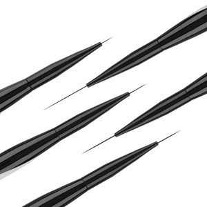 Brosse à ongles noire et blanche avec manche assorti, anti-chute, en nylon, pour gel UV, outil de manucure avec couvercle de protection pour salon de manucure - Product Image 5