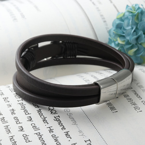 yunnique Titanium Steel Anchor <b>Bracelet</b> Black Round Fashion Charm Jewelry Gift - Product Image 3