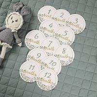 Carte commémorative mensuelle de bébé, numéro de marque, nouveau-né, papier gravé en bois, accessoires de photographie d'âge, cadeau de naissance, 12 pièces