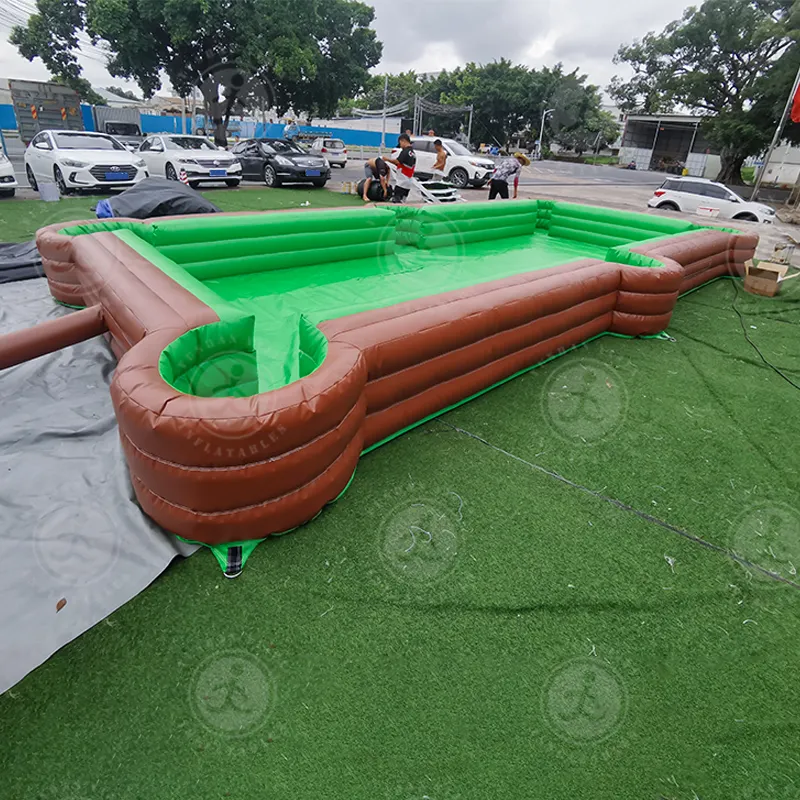 Inflatable मानव बिलियर्ड्स थीम्ड इंटरैक्टिव मज़ा पूल टेबल खेल के लिए बिक्री