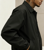 Maßgefertigte Herren-Trainerjacke mit Blanko-Design und Individuellem Logo, Übergrößen Herren-Trainerjacke, Schlichte Schwarze Windjacke