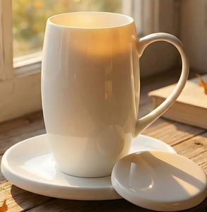 แก้วมัคเซรามิกสีขาวบริสุทธิ์ขนาดใหญ่ พิมพ์โลโก้ได้ เป็นมิตรกับสิ่งแวดล้อม ปลอดสาร BPA ใช้กับเครื่องล้างจานได้ คุณภาพสูง สำหรับร้านอาหารและโรงแรม - Product Image 4