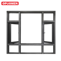 Fenêtre à battants horizontaux en aluminium de conception moderne, à ouverture simple, avec volet magnétique pour chambre à coucher, salon, hôtel
