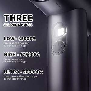 مكنسة كهربائية محمولة باليد لاسلكية قابلة لإعادة الشحن من Hifly ، نافخ هواء قوي شفط للسيارة والمكاتب المنزلية - Product Image 3