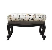 Fauteuil inclinable rembourré de style européen à motif floral, avec repose-pieds, structure en bois massif, fauteuil d'appoint vintage, chaise longue