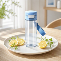 Bouteille d'eau personnalisée avec logo 530 ml, gobelets en plastique réutilisables avec paille, bouteilles d'eau pour enfants à motifs de dessins animés pour l'école