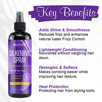 250ml Hair Silkening Mist Heat Styling Leave-In Hair Smoothing Lightweight Silk Spray untuk Rambut Kering dan Mengembang