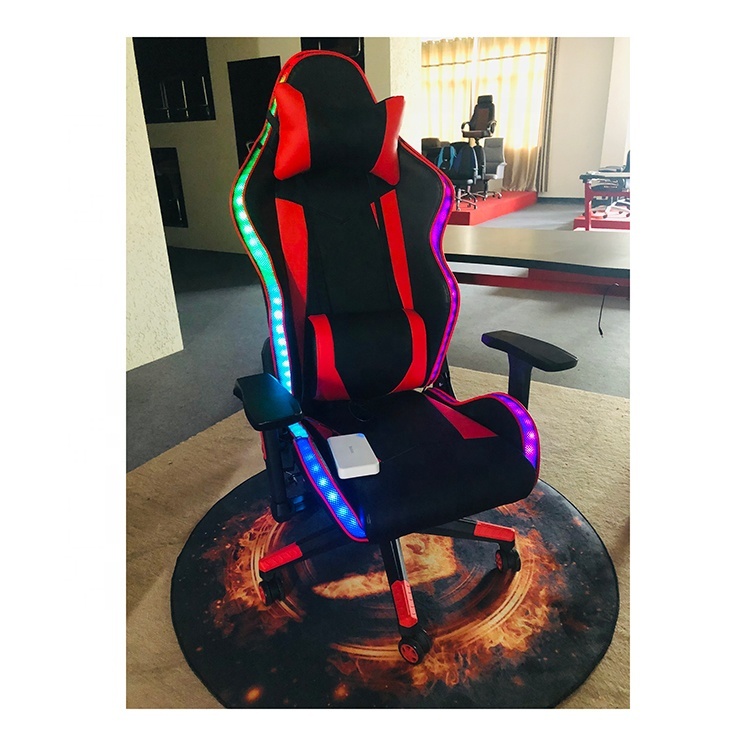 Adjustable armrest PU game chair recliner LED light bar RGB game Chair