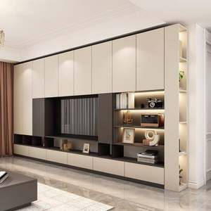 Modern Minimalist <b>TV</b> Background <b>Wall</b> Cabinet Wooden Stand With Marble for Living Room & Hospital Home Furniture - Product Image 1