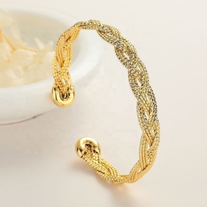 Bracelet en alliage de cuivre plaqué or 18 carats pour femme, bijoux simples et tendance, vente en gros - Product Image 3