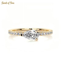 Bague en Moissanite ovale de 0,5 carat pour femme en argent sterling 925 avec design multi-pierres et service entièrement personnalisé