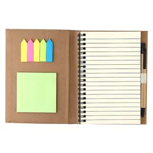 Kraft Recyclé Écologique Couverture Collant Personnalisé Bloc-Notes Avec Calculatrice Multifonction Bureau Bloc-Notes Avec Stylo