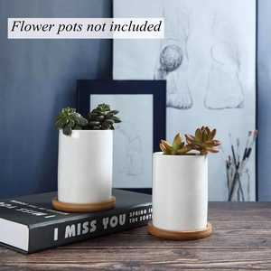 Bandeja para Macetas de Bambú con Diseño de Borde, Ligera, Duradera, Estilo Moderno, para Uso en Interiores y Exteriores - Product Image 5