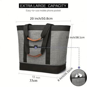 Large Reusable 600D Insulated Cooler Bag Thermal Lunch Box School Camping Picnic Shoulder Bag - Product Image 6