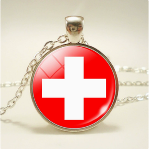 Collier drapeau suisse, série drapeaux du monde, bijoux, accessoires pour adultes, souvenir, directement <span class=keywords><strong>de</strong></span> l'usine - Product Image 1