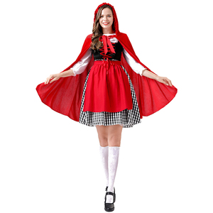 Disfraz de sirvienta para adultos, disfraz de niña, disfraz de Halloween, vestido rojo, traje de capa, disfraz de sirvienta para fiesta, disfraz de Cosplay - Product Image 1