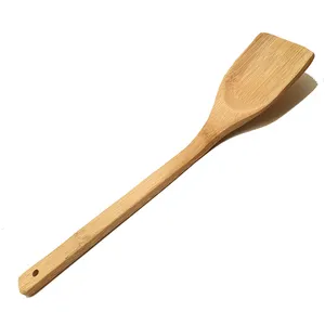 Kitchenware suppliers 35CM natural bamboo spatula non-stick bamboo turner shovel in kitchen utensil