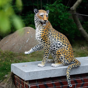 정글 사파리 대형 호랑이 조각상/실물 크기 레진 공예 호랑이 조각 야외/유리섬유 실제 시뮬레이션 호랑이 장식 - Product Image 4