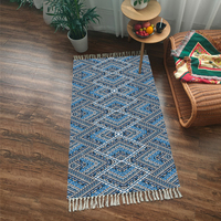 Tapis de sol pour la maison, style ethnique, à poils ras, tissé, à motifs géométriques imprimés en 3D, avec dos antidérapant en PVC, lavable en machine, adapté aux animaux domestiques