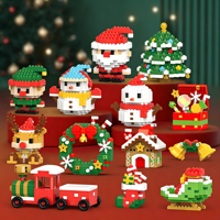 Ensemble de jouets de Noël pour animaux de compagnie, blocs de construction en forme d'insectes, briques amusantes et créatives en plastique, thème de Noël mignon et amusant