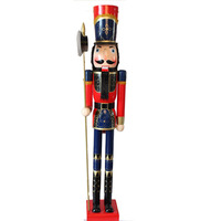 Décoration de Noël LINGKAI, soldat casse-noisette géant en bois de 180 cm (6 pieds), ornements pour cadeaux du Nouvel An