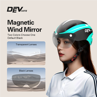 Casque de vélo urbain DEVIATE WX-032 personnalisé avec pare-brise et feu arrière, matériau EPS+PC, OEM disponible, 6 aérations, 305g, couleur personnalisée