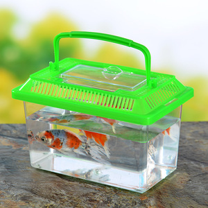 Fournitures pour animaux de compagnie Boîte de transport portable pour animaux de compagnie Aquarium en plastique Design rectangulaire moderne Tortue Petit aquarium de voyage - Product Image 1