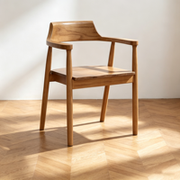 Chaise de salle à manger de style nordique moderne, en bois massif de frêne, dossier incurvé, assise en cuir PU, pour la maison, le bureau, l'hôtel, l'appartement, meubles de maison