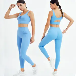 Wholesale chinese sports bra-Chinese knot Tang style Nylon spandex Yoga Sets Fitness Women Leggins And Sports Bra Gym Sports Set