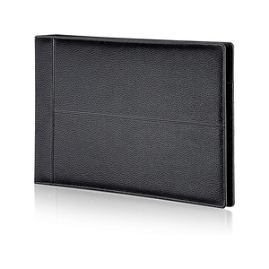 7 Ring Executive Business Cheque Binder PU Leather Cheque Book With Zipper Pocket