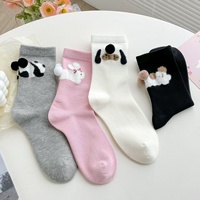 Chaussettes courtes en coton imprimées de chats de dessins animés colorés, respirantes, pour femmes, usage quotidien, vente en gros, chaussettes de sport pour l'automne