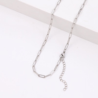 Chaîne de collier et bracelet en acier inoxydable à maillons croisés, style trombone long, tendance, polyvalente, unisexe, bijoux de mode, vente en gros