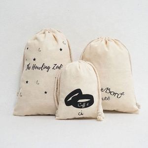 Promotional Reusable Canvas Cosmetic Fabric Muslin Drawstring Dust Packaging Bag Luxury Cotton <b>Storage</b> Gift Bags With Logo - Product Image 2