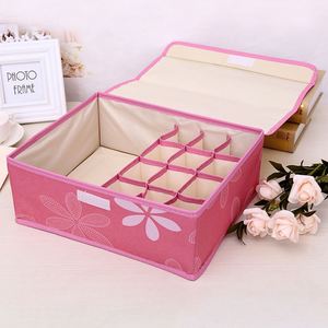 Plaid Oxford Fabric <b>Storage</b> Box Socks and Underwear Cloth <b>Storage</b> Boxes Sets With a Lid - Product Image 4