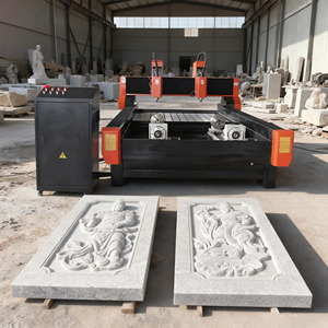 1325 định tuyến <span class=keywords><strong>CNC</strong></span> quay 4 trục với Đầu Kép | 1300x2500mm cho đá 3D, gỗ, khắc kim loại và làm khuôn - Product Image 2