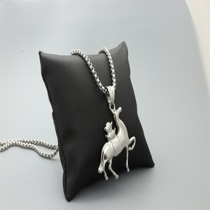 Collier avec pendentif petit cheval en argent tibétain, forme animale, bijoux unisexes, cadeau tendance - Product Image 3