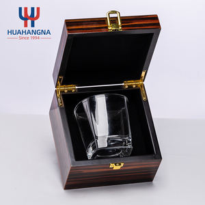 Coffret cadeau en verre à whisky carré transparent à l'ancienne de 9oz boîte en bois de luxe pour cocktail écossais bourbon whisky pour occasions - Product Image 6
