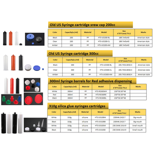 Cartuchos de 300cc para Dispensador de Pegamento, Tipo Americano Antiguo, Material PP/PE, Tubo de 300ml con Tapa de Bayoneta - Product Image 2
