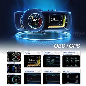 NOUVEAU Afficheur numérique universel HUD OBD2 avec écran LCD, scanner automobile, conseils de direction, test de freinage turbo, alarme de voiture - Product Image 1