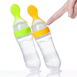 Botella de Silicona Reutilizable de Alta Calidad, Libre de BPA, <span class=keywords><strong>para</strong></span> Alimentar Bebés, Dispensador de Alimentos con Cuchara <span class=keywords><strong>para</strong></span> Pasta de Arroz - Product Image 1