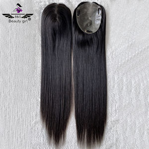 隐形发际线超薄人发上衣100% 手工制作注射柔软全pu皮肤底假发女长款 - Product Image 1