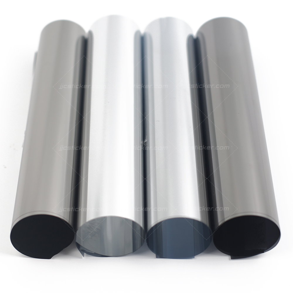 Строительный декоративный пластиковый зеркальный черный серебристый принт одностороннее видение виниловый стикер ПЭТ пленка стикер поставщики