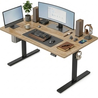 Bureau assis-debout moderne ergonomique réglable en métal et bois, capacité de charge 70 kg, pour chambre, école, bureau, poste de travail