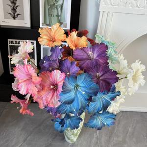 Fleurs artificielles <span class=keywords><strong>Zhu</strong></span> <span class=keywords><strong>Jin</strong></span> Hua modernes en soie imprimées en 3D, motif volubilis, pour décorations de mariage et présentations événementielles – Souples et sur pied - Product Image 2