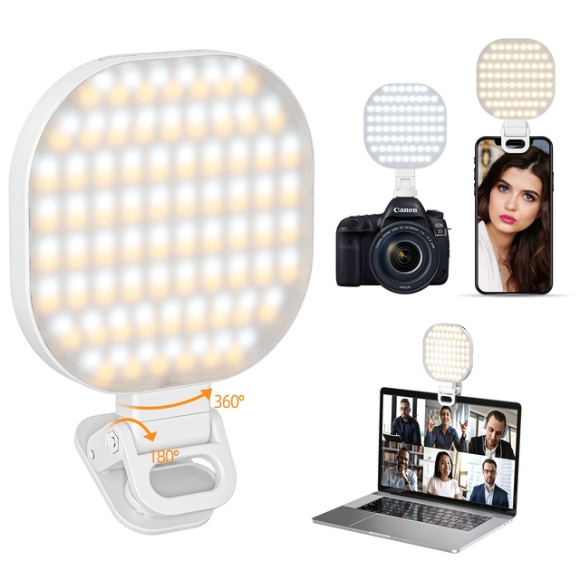 Mobile Phone Fill Light Live Ring Light Computer Laptop Photography LED Three Color Temperatures Rechargeable Battery-Powered