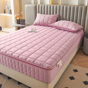 Housse de <span class=keywords><strong>matelas</strong></span> matelassée à grille large, entièrement enveloppante sur 6 côtés, avec fermeture éclair, pour lit simple, double, queen et king size - Product Image 2