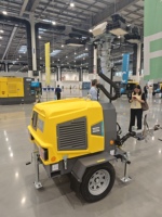 Tour d'éclairage LED Atlas Copco HiLight V5+ SMD 155000 lumens pour travaux routiers et secours d'urgence