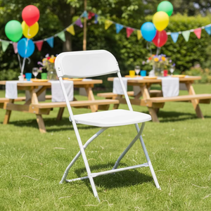 Commercial Rental Outdoor Banquet Wedding White Bbq <strong>Theme</strong> Party Camping <strong>Picnic</strong> Hdpe Plastic Round Folding Dining Table - Product Image 5