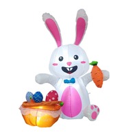 Ornement décoratif lumineux LED pour patio extérieur, panier à œufs de Pâques personnalisé en usine, jouet gonflable de dessin animé en gros