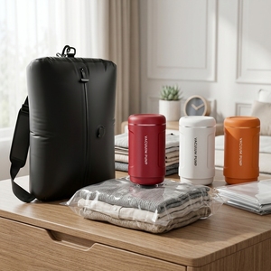 Bomba de Vacío de Alta Calidad para Viajes, Bomba Manual Blanca, Bomba Eléctrica Portátil Ahorradora de Espacio para Bolsas de Almacenamiento al Vacío - Product Image 1